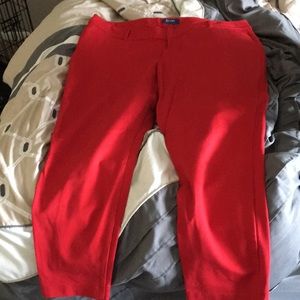 Red pixie pants from Old Navy